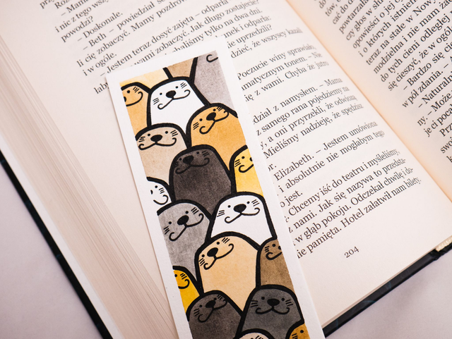 FOKI zakładka do książki, ręcznie malowana akwarela