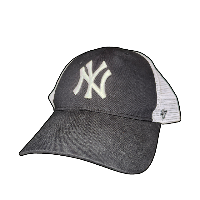 Black and White Yankees Trucker Cap - Adjustable/OS