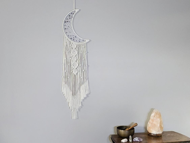 Moon Dreamcatcher with Crystals