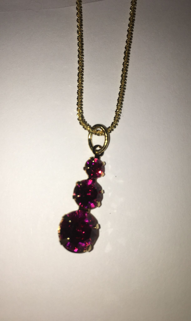 Sterling Silver Triple Swarovski necklace