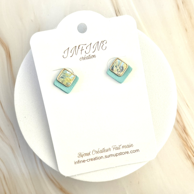 Puces d’oreilles « Carré Azur »