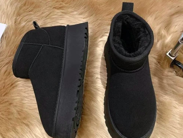 Warme snowboots voor dames klassiek verdikt kleur zwart