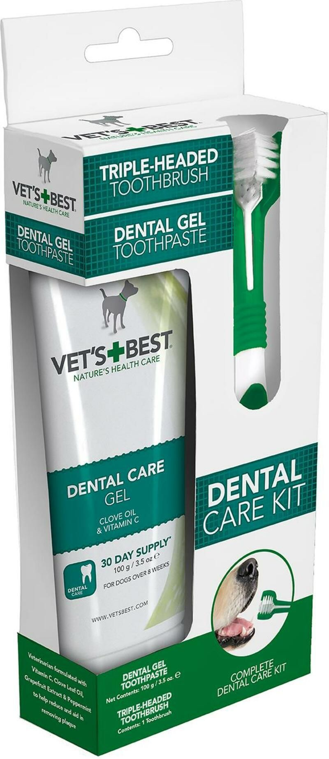 Vet's Best Dog Dental Care Kit Brush+Gel