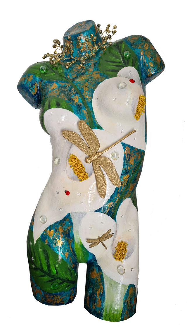 Buste aux arums H80cm 