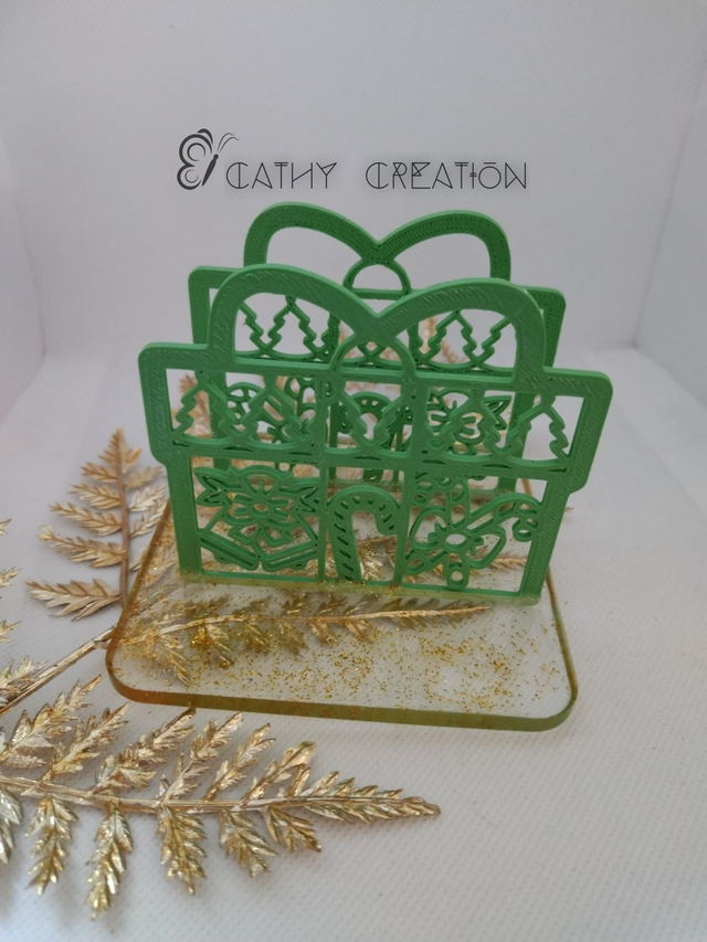 Présentoir serviettes en résine et impression 3D 10x8 cm