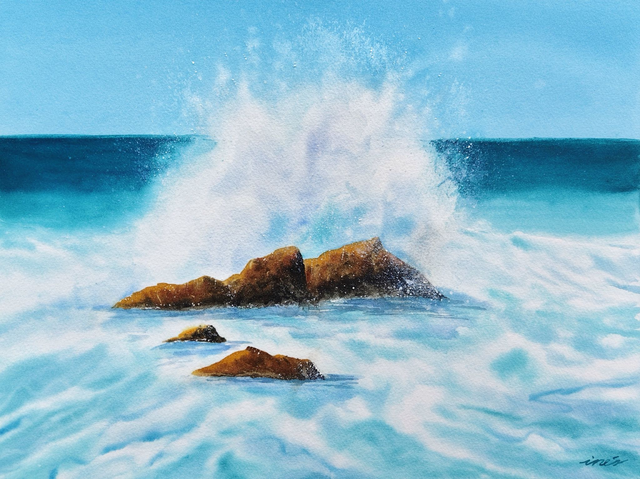 Salpicaduras en las rocas - 31 x 41 cm 