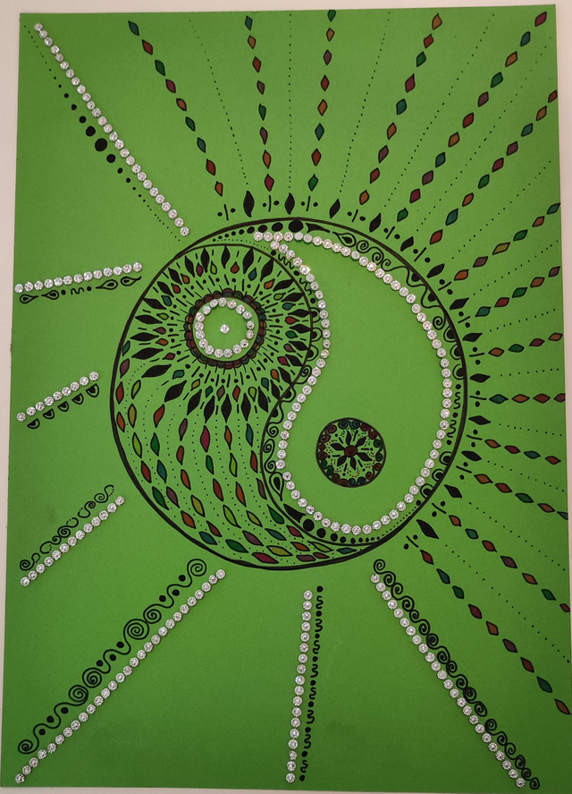 Grand dessin Yin Yang : Equilibre en soi, harmonie féminin-masculin