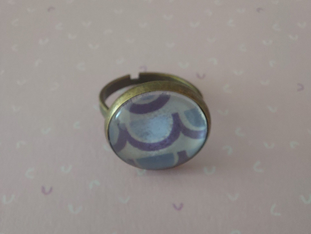 Bague Cabochon violet et bleu