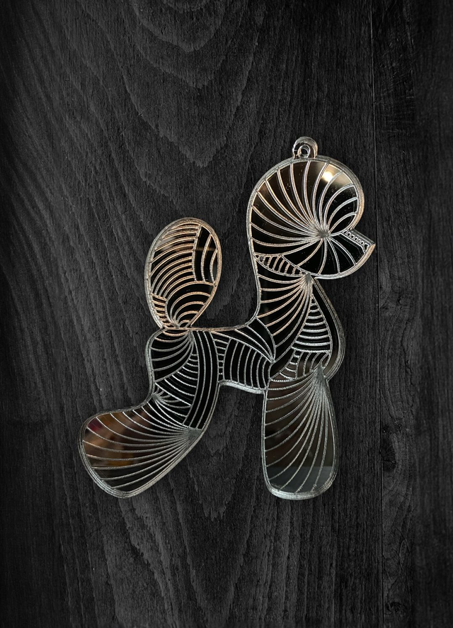 Acryl - Poodle Asian Silver