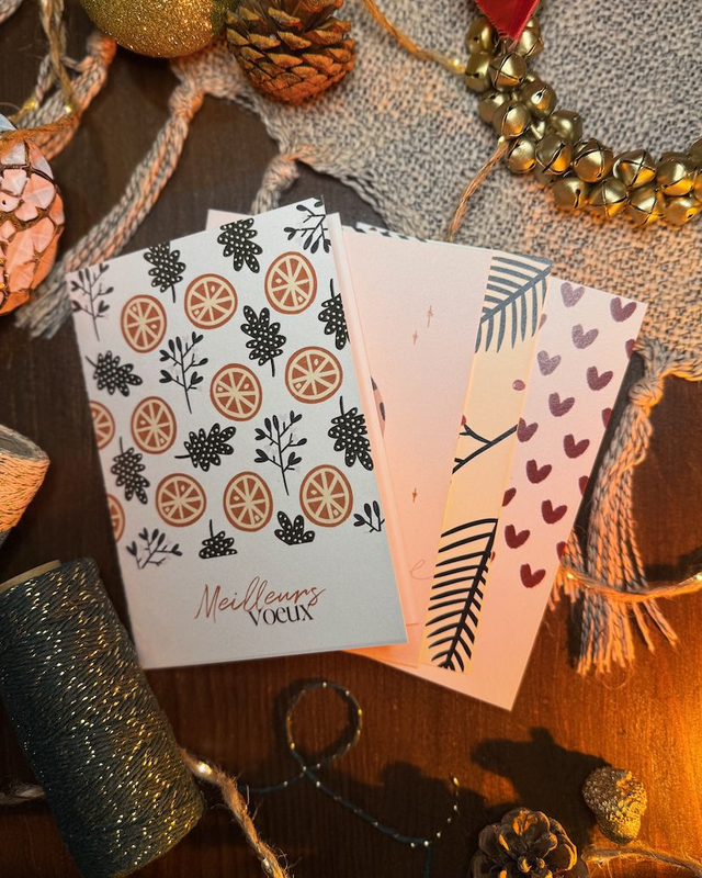 Lot de 4 cartes de voeux 🎄 - collection 2023