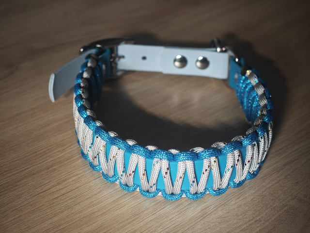 Collier en biothane + paracorde tressé par dessus RÉGLABLE 