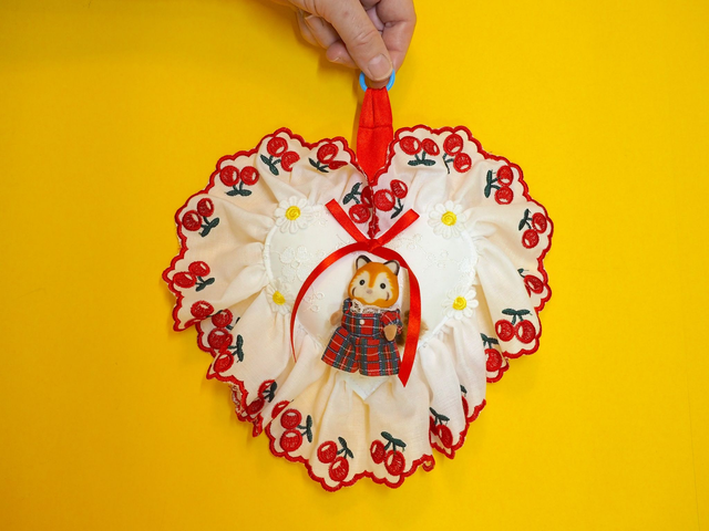 Racoon Sylvanian Family Cherry Heart Bag Charm