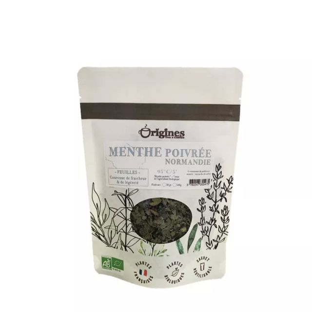 Infusion Bio Menthe Poivrée Feuilles coupées - Sachet 50g