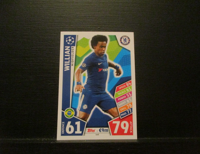 Willian - UEFA Champions League Match Attax 2017/18 Original Trading Card #121