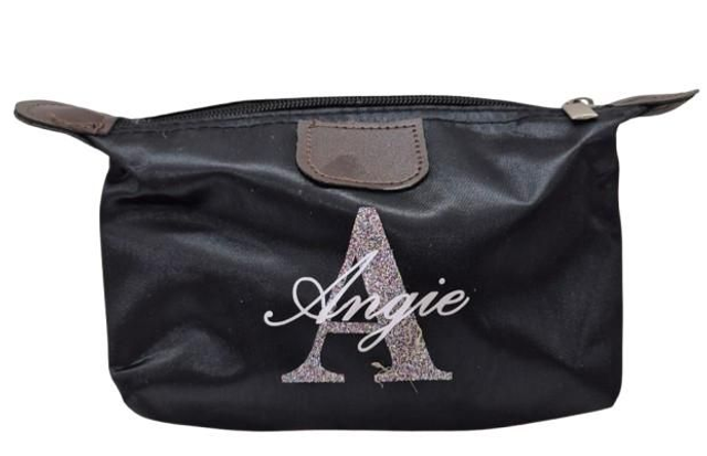 Pochette personnalisable de rangement élégante en satin et simili cuir