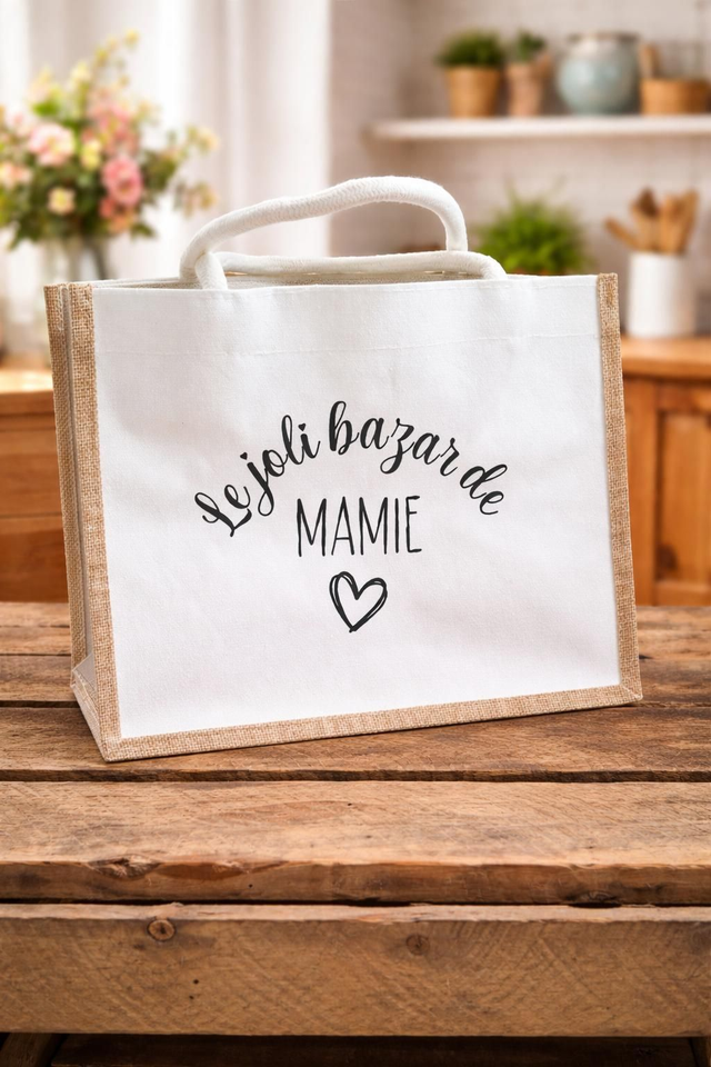 Cabas « Le joli bazar de Mamie » – sac