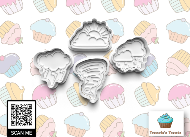 Weather Theme Fondant/cookie stamps with cutters