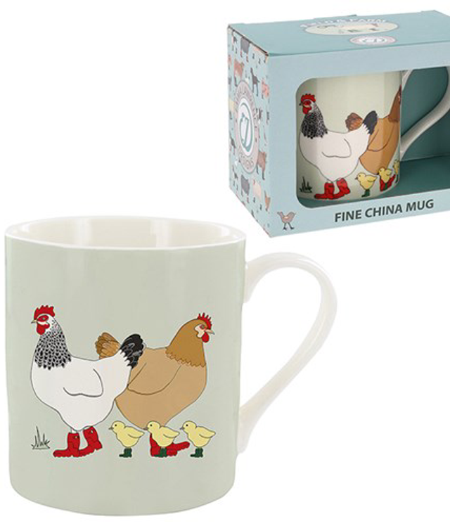 Homeware Emma Lawrence Mug Chickens with Wellies