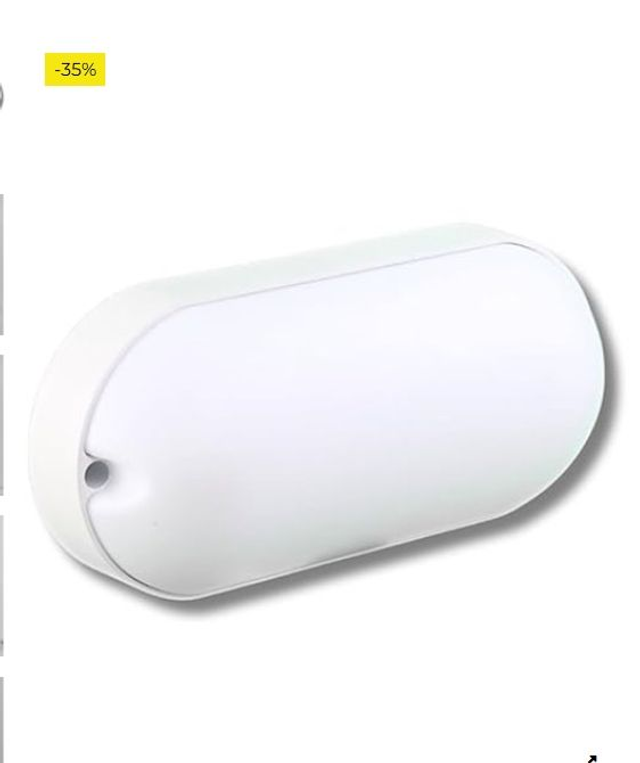 Lampara Pared, Montaje Enrasado Superficie Lámpara Ovalada Segurid, 6000K Blanco Frío