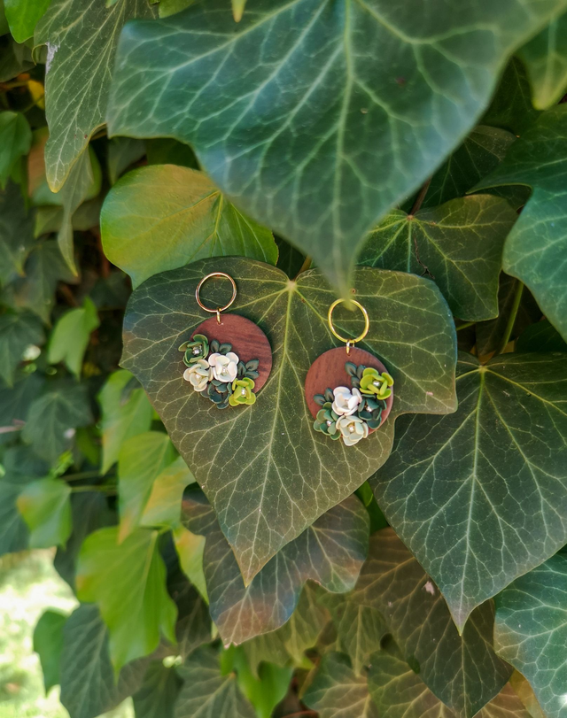 Collection Florale Fougère des Bois- Boucles d&#039;oreilles Justine