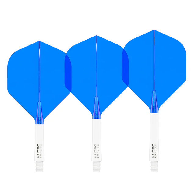 Nitro Flite Integrated Flight & Shaft White & Blue No2