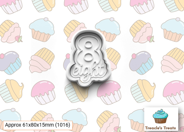 Numbers with text Fondant/cookie stamps with cutters