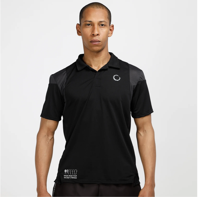 #Zip ∞Athletic Ultralight Black Polo Shirt [Made from Strings]