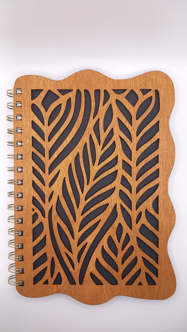 carnet de notes couverture bois, rechargeable