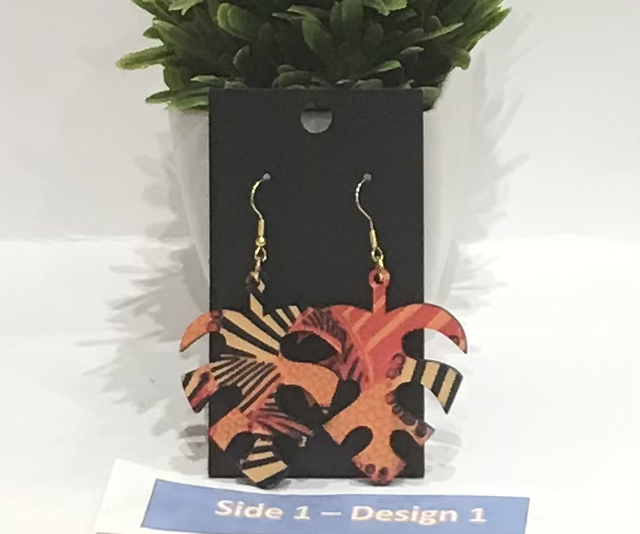 Two in One Mixed Colour Dangling Earrings- 2SD08