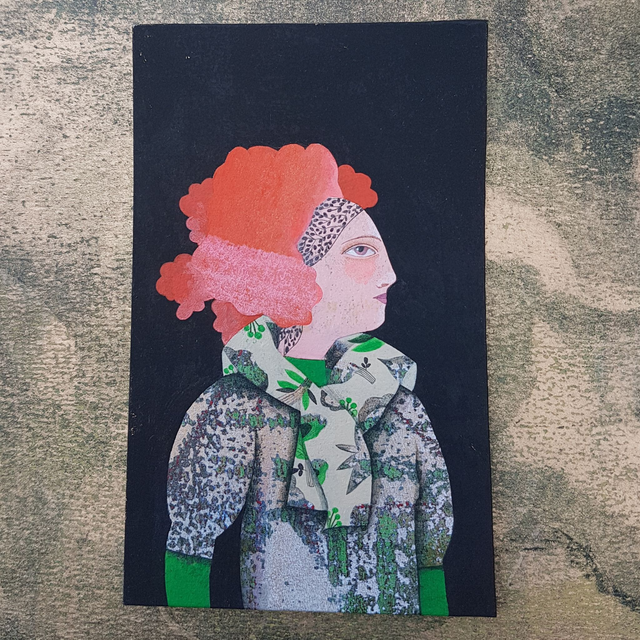 Miniature Portrait - Demoiselle Rousse en vert