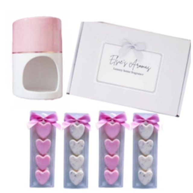 ELSIE&#039;S AROMAS GIFT SET CLAMSHELL HEARTS PINK
