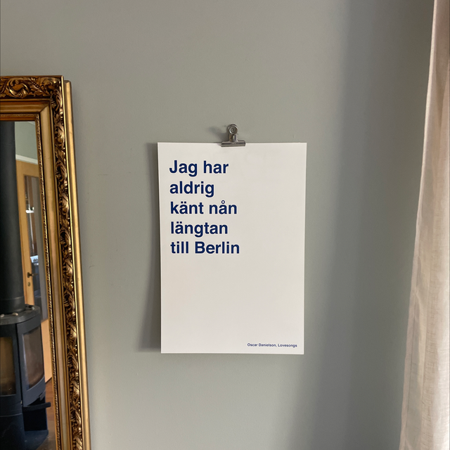 Jag har aldrig känt nån längtan till Berlin - Poster