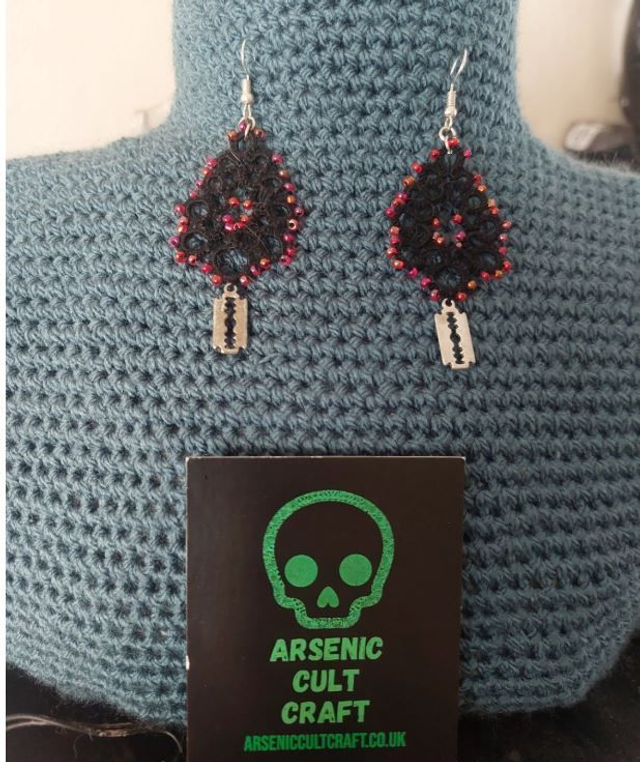 Vampire Drop Lace Earrings