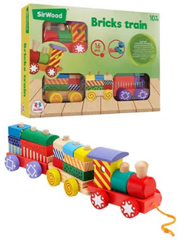 Legnoland trenino legno trainabile 16 pezzi