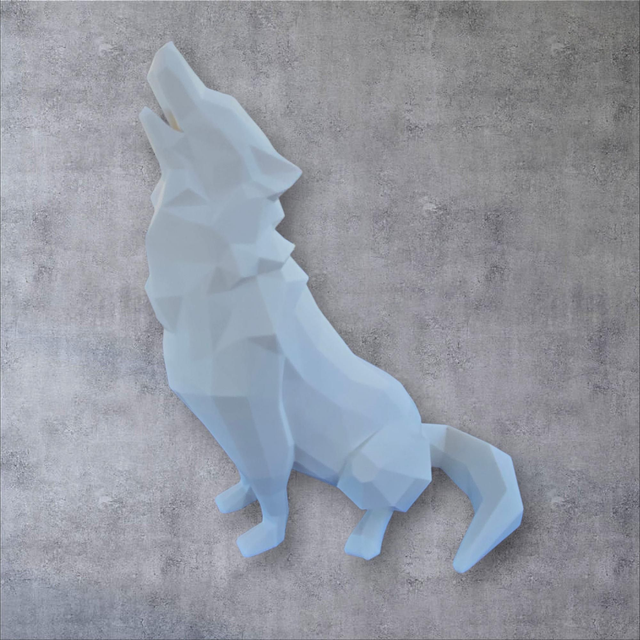 Statuette Loup Origami