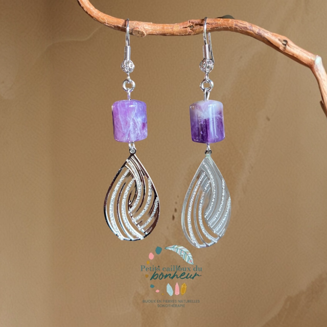 Boucles d’oreilles en améthyste 