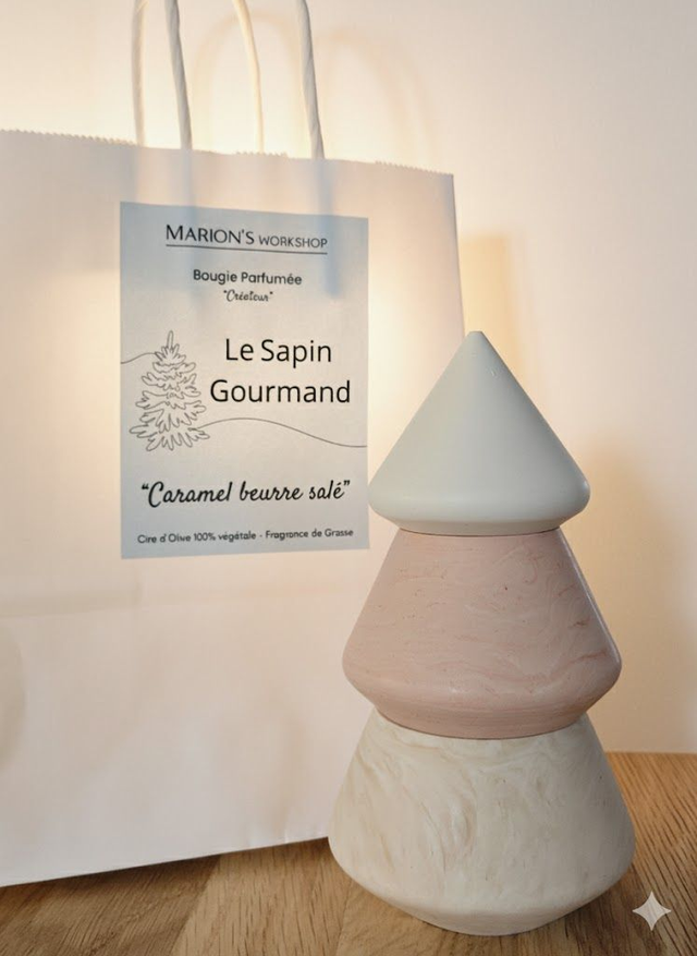 Bougies parfumées &quot;Sapin Gourmand&quot; - Caramel beurre salé