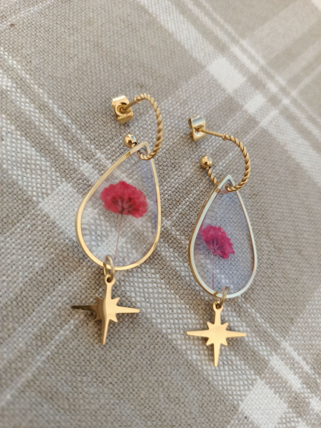 Modèle unique - Etoiles &amp; fleurs rouges