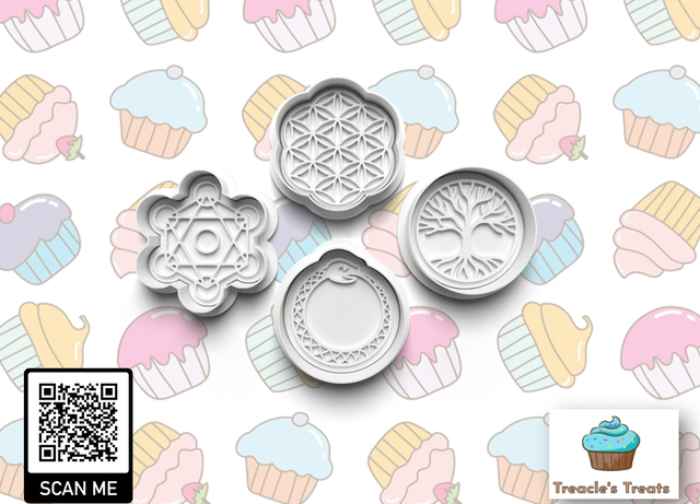 Esoteric Geometry Fondant/cookie stamps with cutters