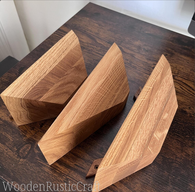 Boat Inspired Oak Wall Shelves — Set of 3