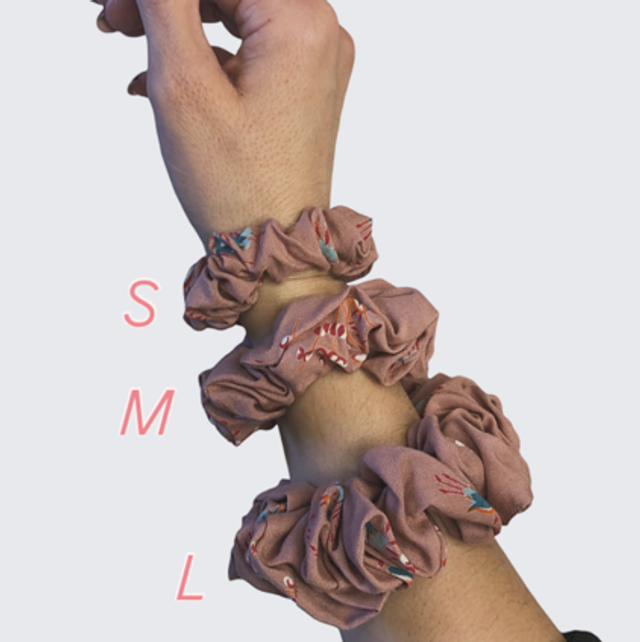 Scrunchie rose foncé pastel