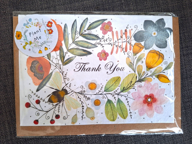 Seed greeting card - Thank you (horizontal version 2) 