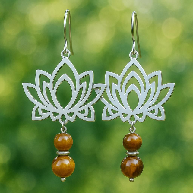 Boucles d'oreilles Oeil de tigre - Protection, Confiance en soi