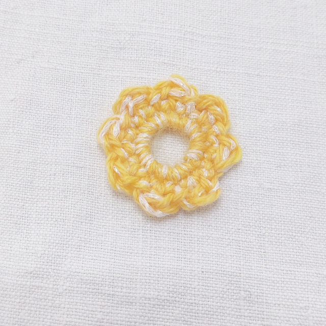 Fleur solo Anémonette Citron Paillettes