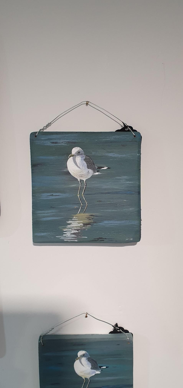 #6 Seagull Drift Wood Painting