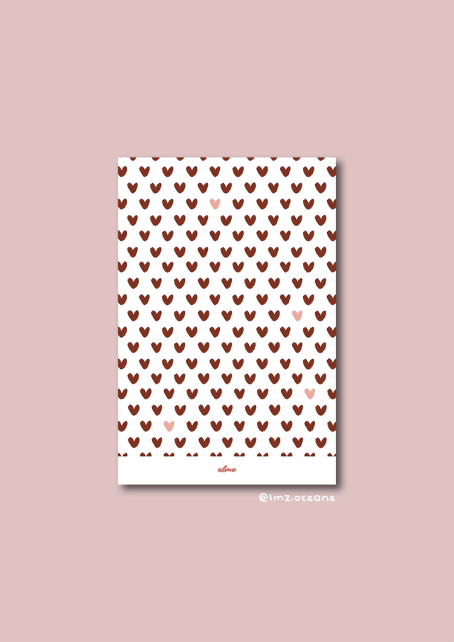 Carte A6 Motifs coeurs 🌞