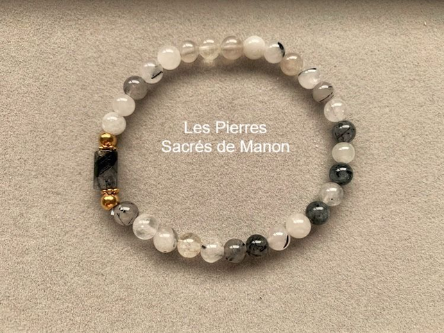 Bracelet Quartz Tourmaline - Perles de 6mm