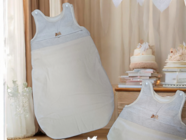 Gigoteuse velours et lin beige