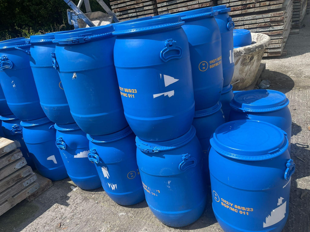 50L Blue Plastic Barrels With Lid & Clamp