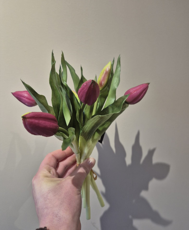 Bosje kunst tulpen paars